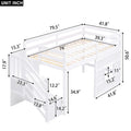 Twin Solid Wood Loft Bed with Storage Staircase