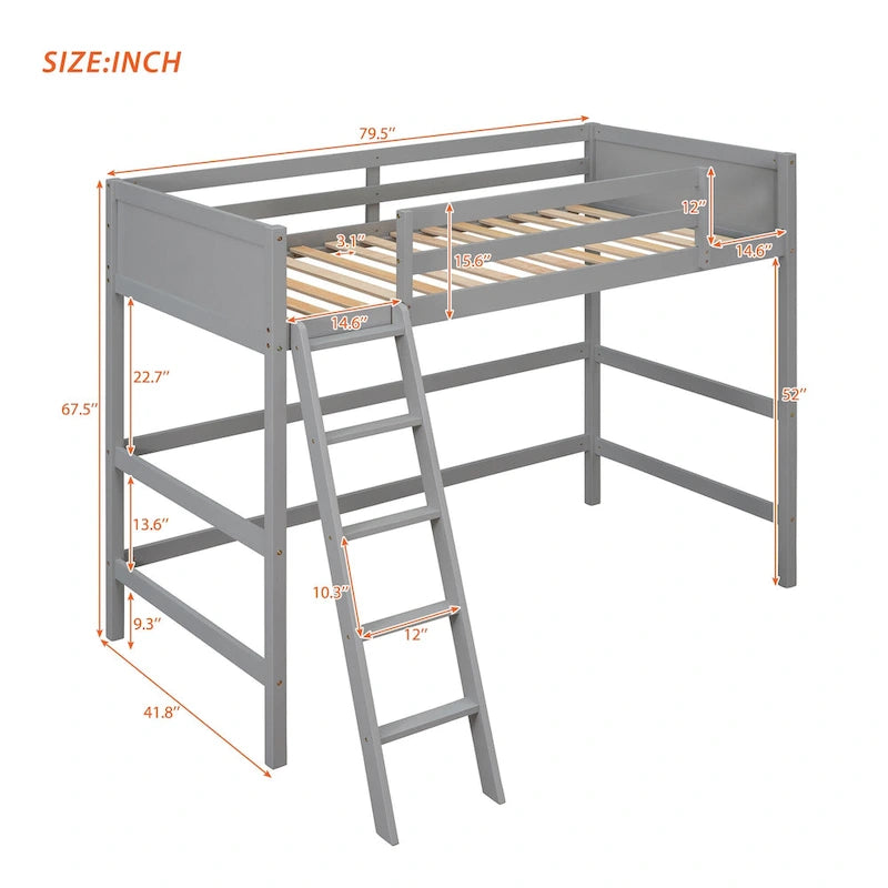 Lit mezzanine simple avec échelle