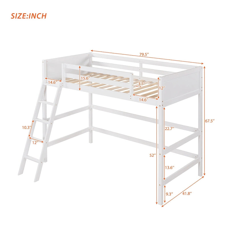 Lit mezzanine simple avec échelle